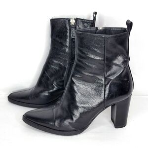 ZARA Black‎ Leather Booties Size 39 (EU); 9 (US) #1291